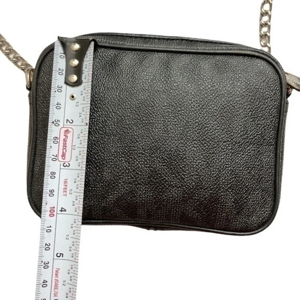 Michael kors gray black signature MK mini crossbody bag